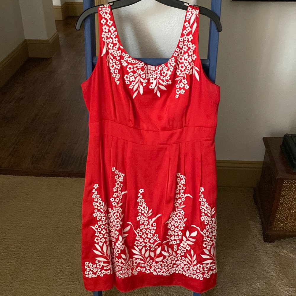 Beautiful red Antonio Melani dress with white flowers